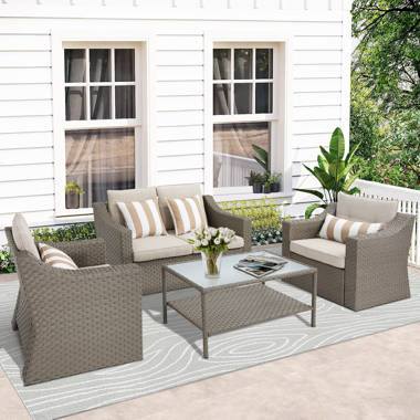 Better homes & gardens hawthorne park discount 4pc sofa conversation set with beige cushions